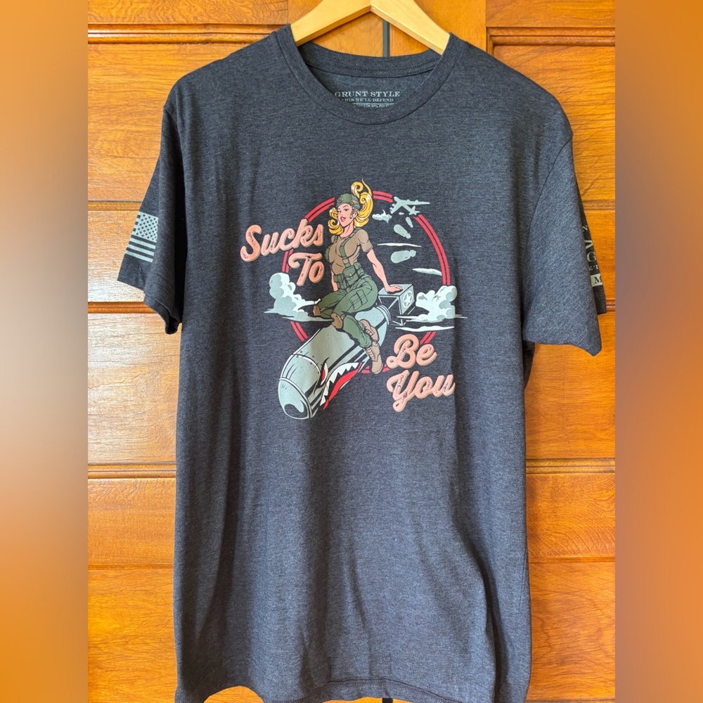 Grunt Style Men’s Charcoal Graphic T-Shirt